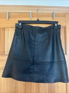 H&M Black Vegan Leather Skirt